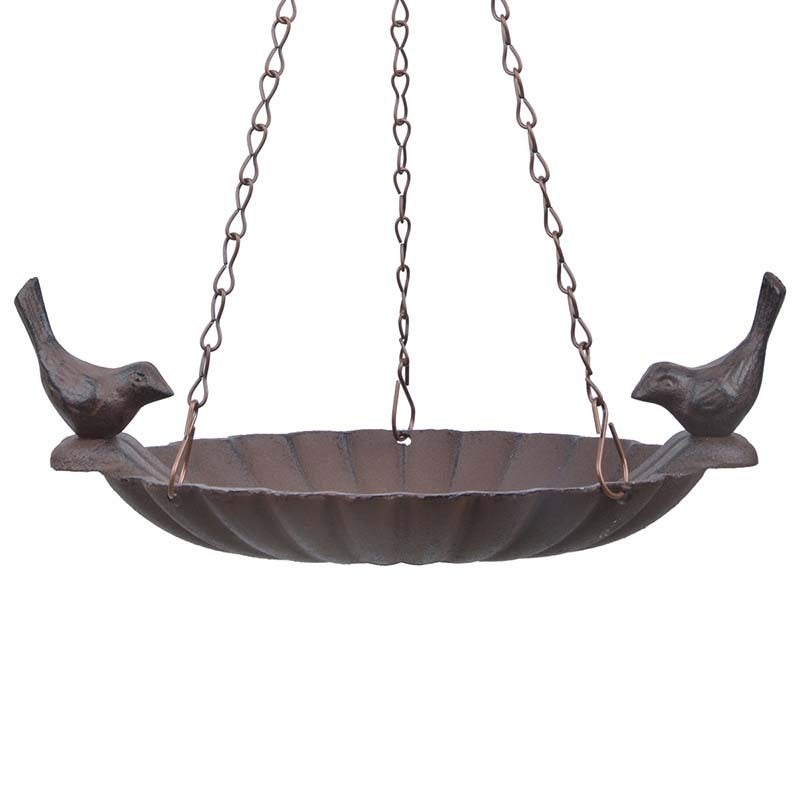 Hanging Birdbath With 2 Birds