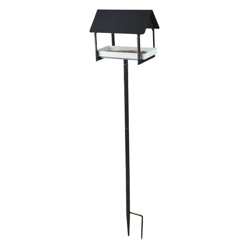 Bird Table On Stick Dark Grey/White