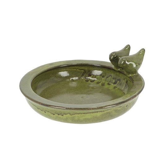 Green Round Bird Bath