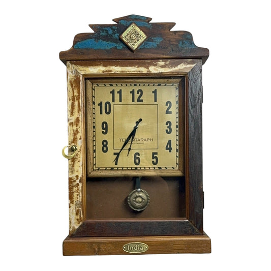 Telegraph Wall Mounted Wooden Clock