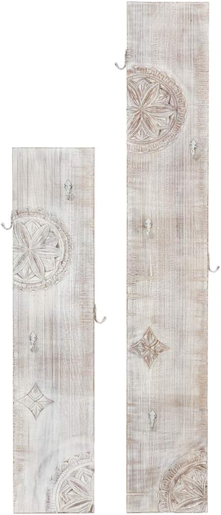 Carved Hook Board Set, Distressed White Finish, 25% Off