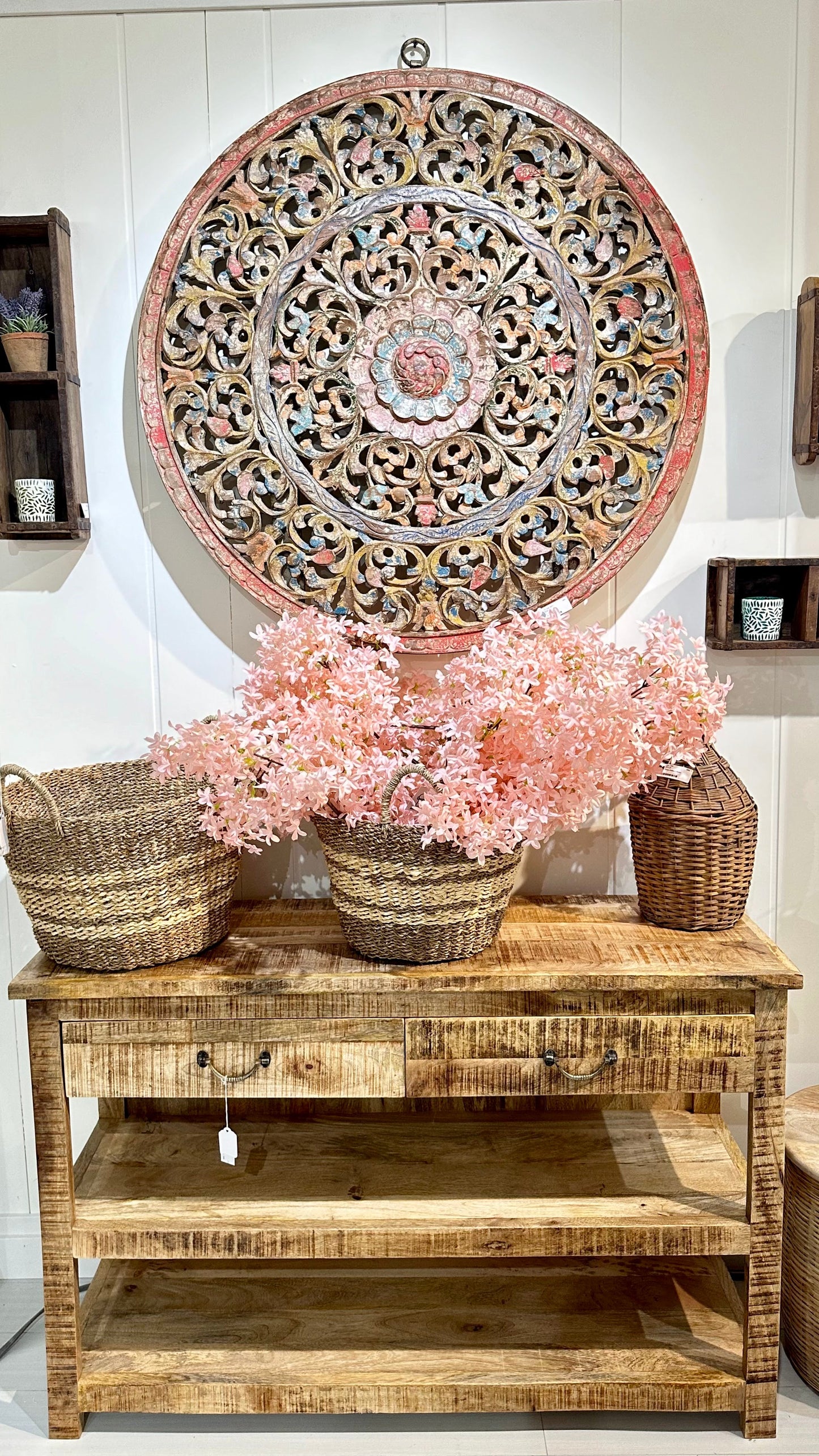 Wooden Console Table with 2 Drawers