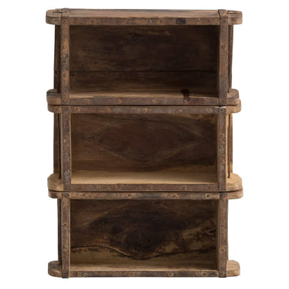 Wooden Brick Mould, Wall Shelf Rack, 3 Tier