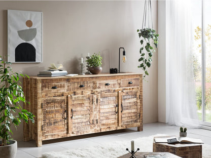 Mango Wood Sideboard 4 Dwrs 4Doors