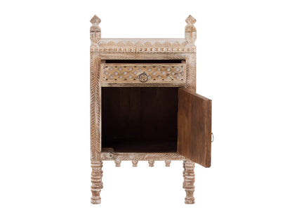 Hand Carved Wooden Bedside Table, Last Chance
