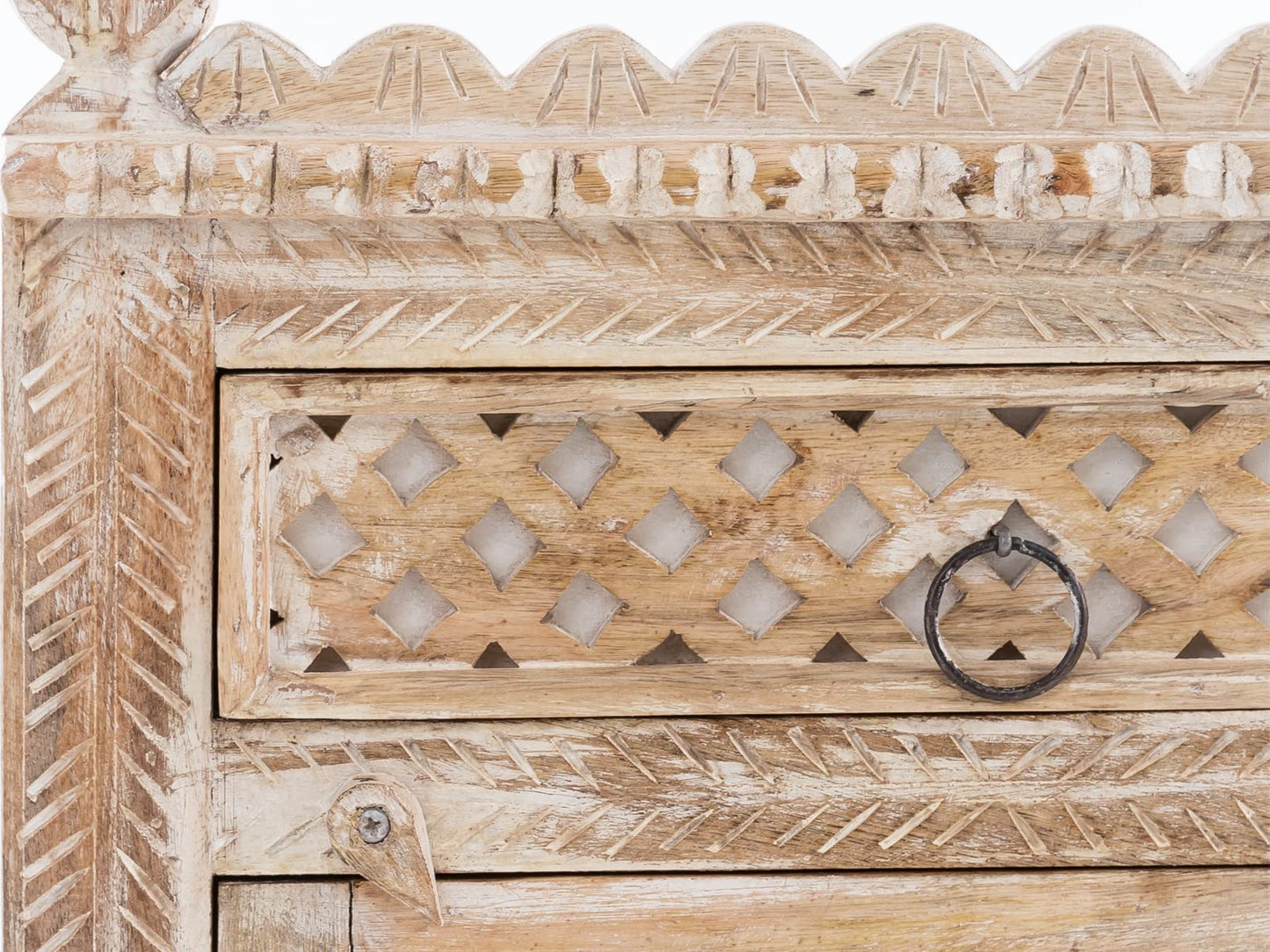 Hand Carved Wooden Bedside Table, Last Chance