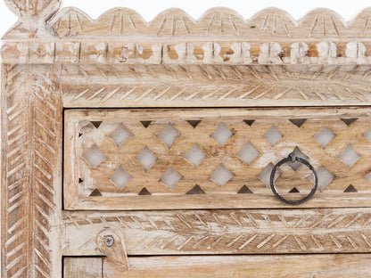 Hand Carved Wooden Bedside Table, Last Chance