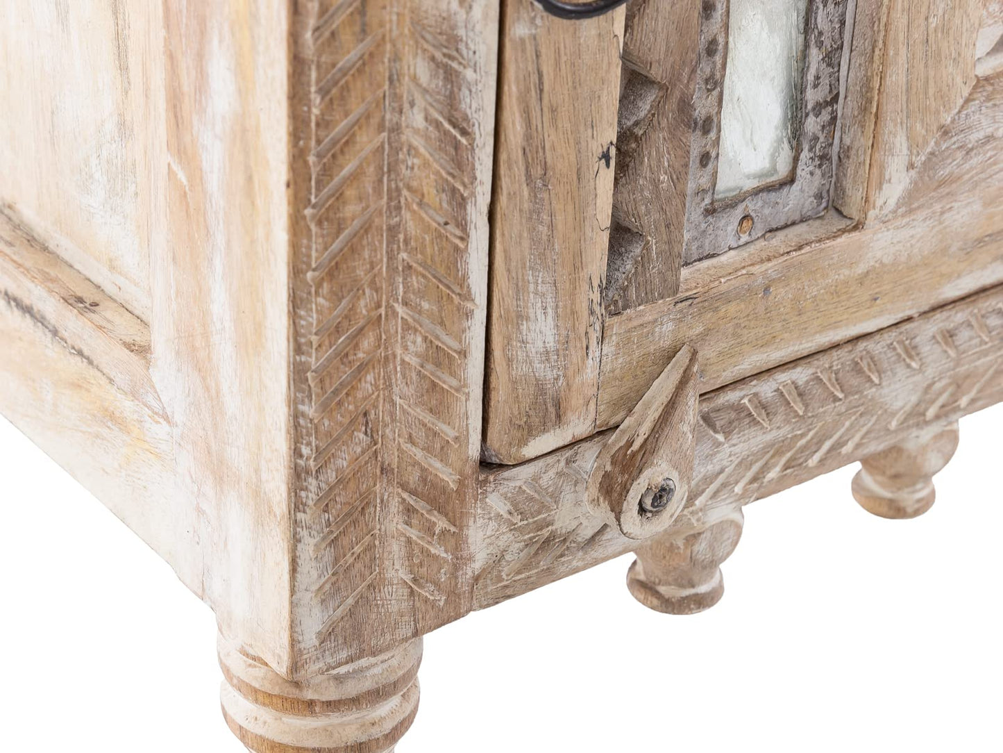 Hand Carved Wooden Bedside Table, Last Chance