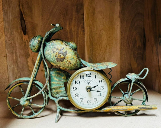 Rustic Motorcycle Desk Clock