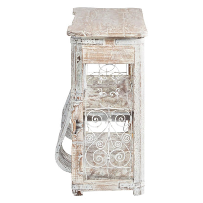 Jali Wooden Console, Wrought Iron Panel