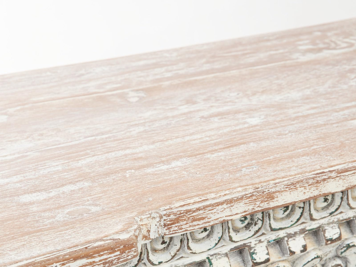 Jali Wooden Console, Wrought Iron Panel