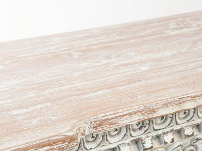 Jali Wooden Console, Wrought Iron Panel