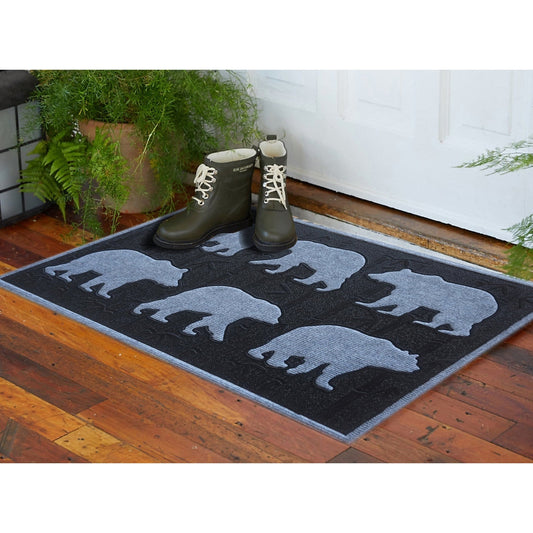 Bears In The Woods Doormat, Moulded Polypropylene