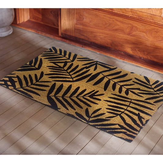 Leaf Coir Doormat, Natural, PVC Tufted