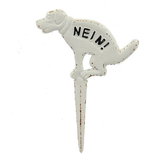 Dog Sign Pooing "Nein!" White