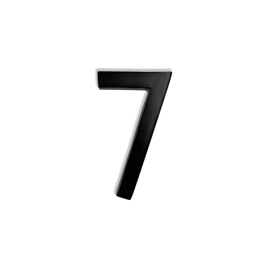 Magnetic Aluminum House Number #7, 4 in, Black