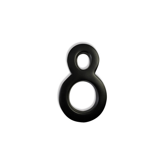 Magnetic Aluminum House Number #8, 4 in, Black, Last Chance