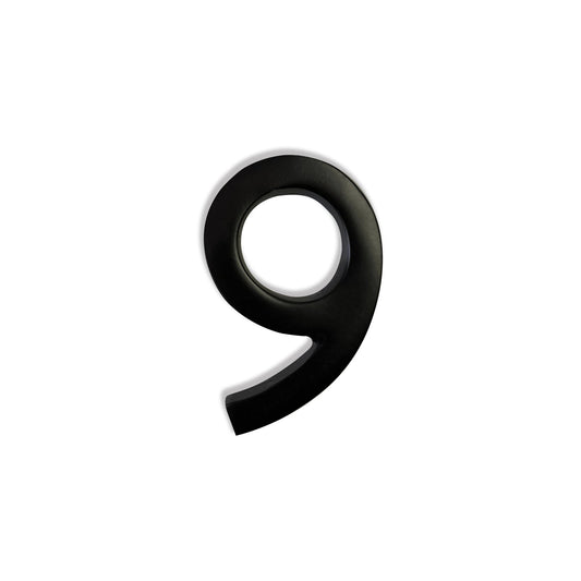 Magnetic Aluminum House Number #9, 4 in, Black, Last Chance