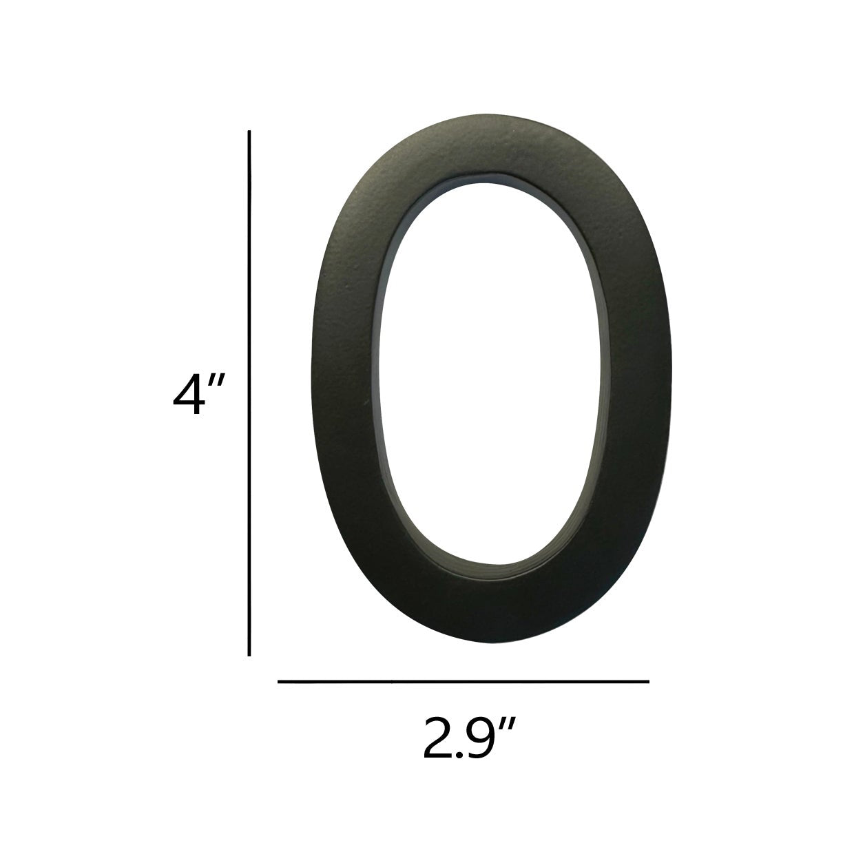 Self Adhesive Aluminum Number 0, 4 inch, Black