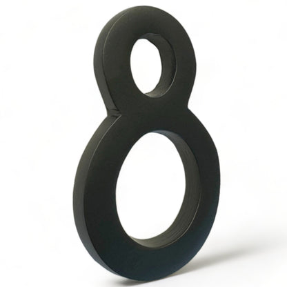 Self Adhesive Aluminum Number 8, 4 inch, Black