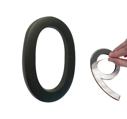 Self Adhesive Aluminum Number 0, 5 inch, Black