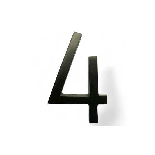 Self Adhesive Aluminum Number 4, 5 inch, Black