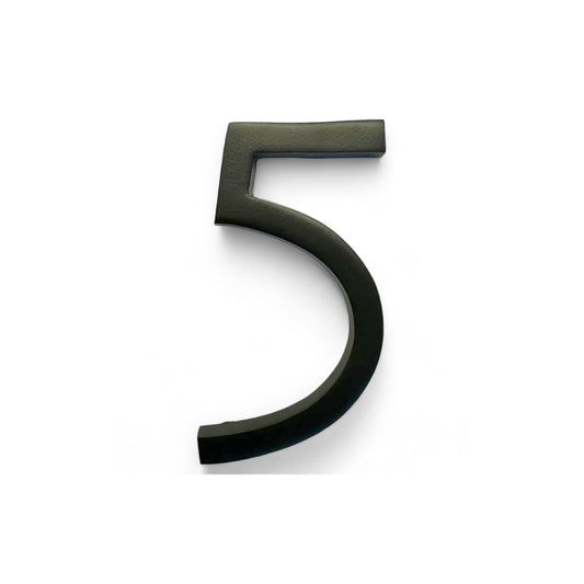 Self Adhesive Aluminum Number 5, 5 inch, Black