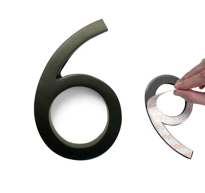 Self Adhesive Aluminum Number 6, 5 inch, Black