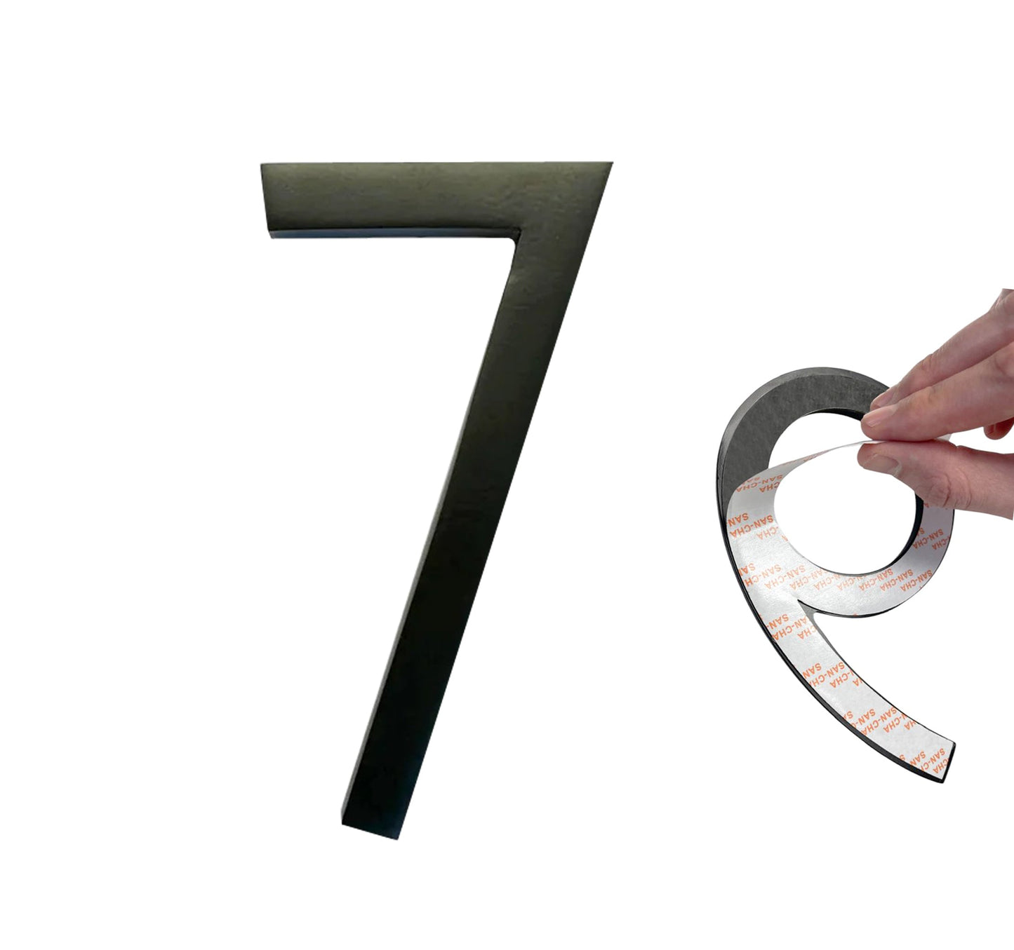 Self Adhesive Aluminum Number 7, 5 inch, Black
