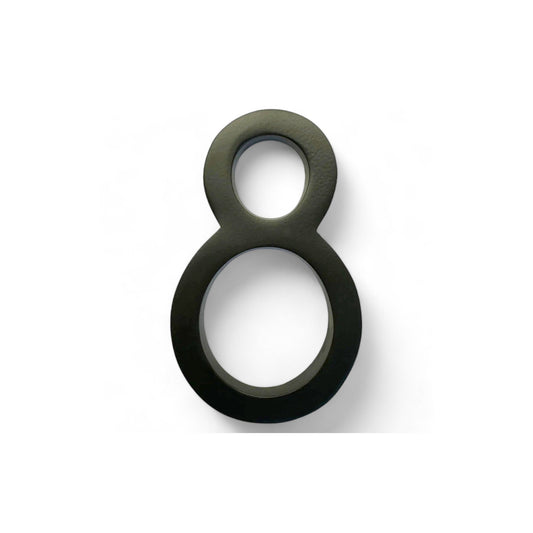 Self Adhesive Aluminum Number 8, 5 inch, Black