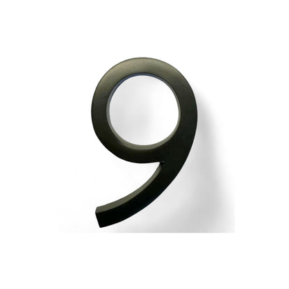 Self Adhesive Aluminum Number 9, 5 inch, Black