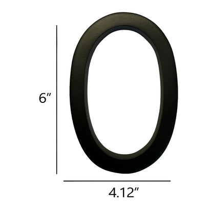 Self Adhesive Aluminum Number 0, 6 inch, Black