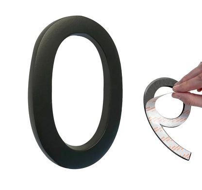 Self Adhesive Aluminum Number 0, 6 inch, Black
