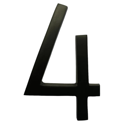 Self Adhesive Aluminum Number 4, 6 inch, Black