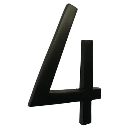 Self Adhesive Aluminum Number 4, 6 inch, Black