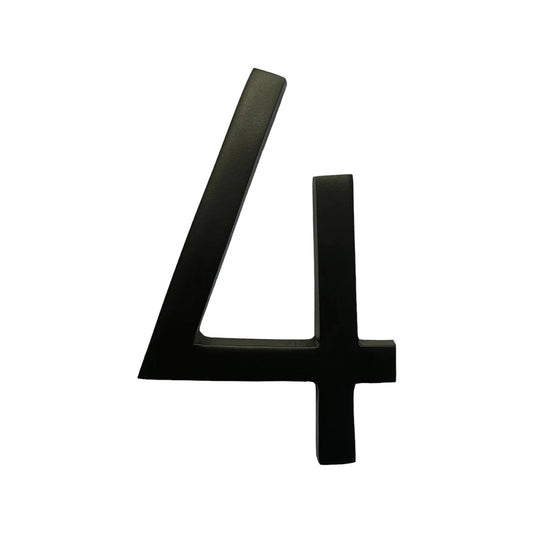 Self Adhesive Aluminum Number 4, 6 inch, Black