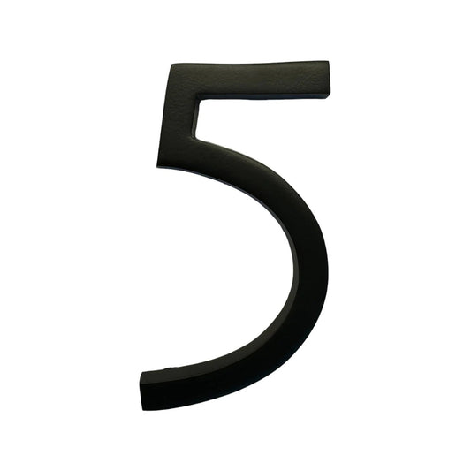 Self Adhesive Aluminum Number 5, 6 inch, Black