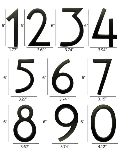 Self Adhesive Aluminum Number 6, 6 inch, Black