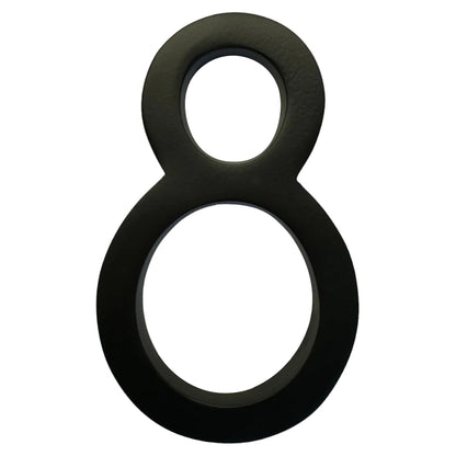 Self Adhesive Aluminum Number 8, 6 inch, Black