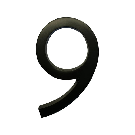 Self Adhesive Aluminum Number 9, 6 inch, Black