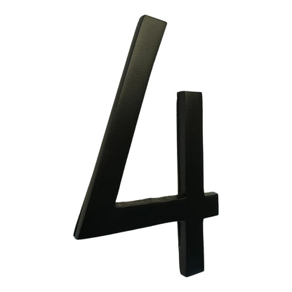 Self Adhesive Aluminum Number 4, 8 inch, Black