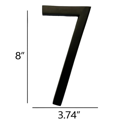 Self Adhesive Aluminum Number 7, 8 inch, Black