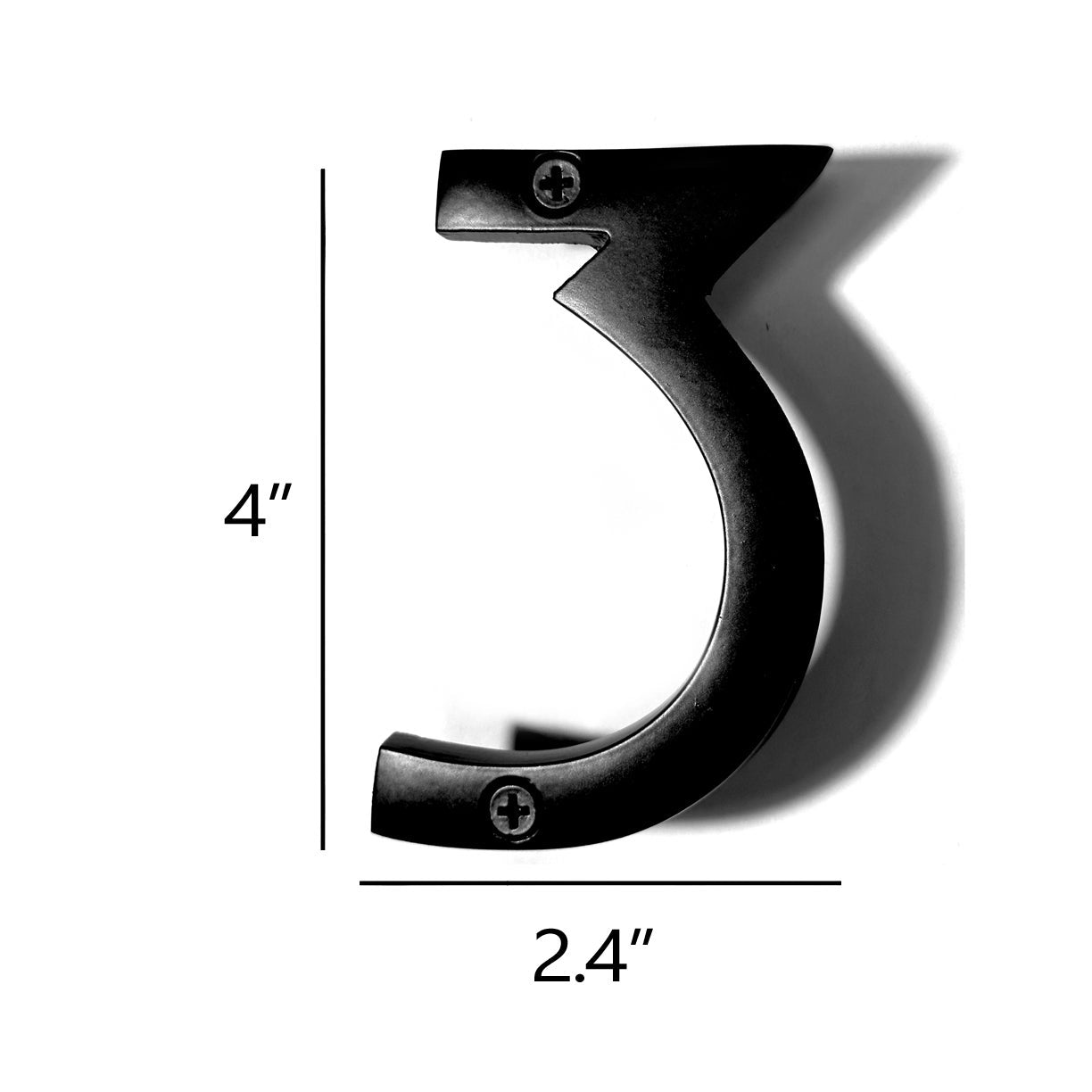 Aluminum Number 3, 4in, black