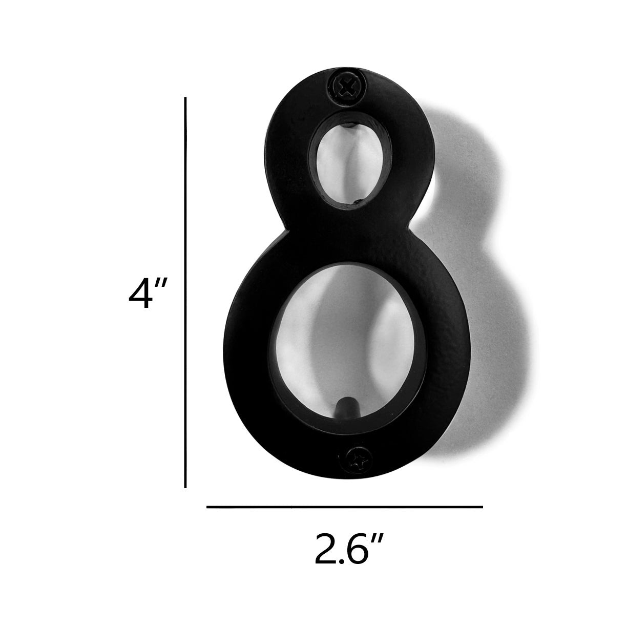 Aluminum Number 8, 4in, black