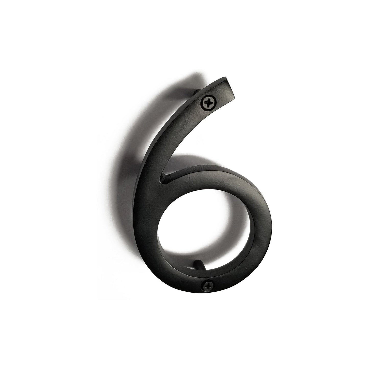 Black Aluminum Number 6, 5 inch