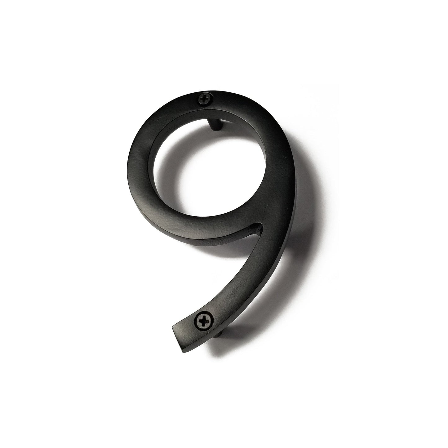 Black Aluminum Number 9, 5 inch