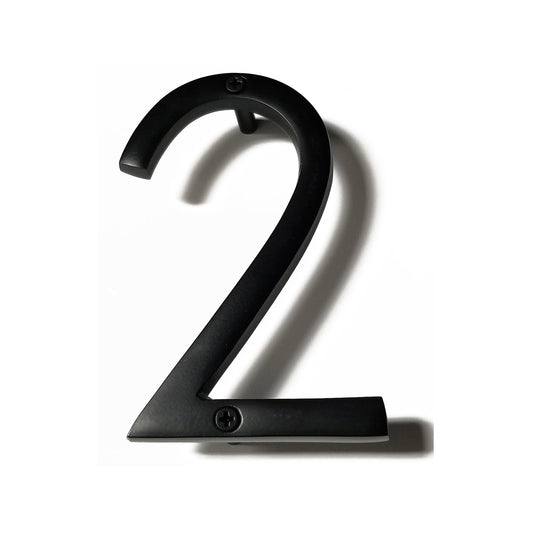 black aluminum number 2, 6inch