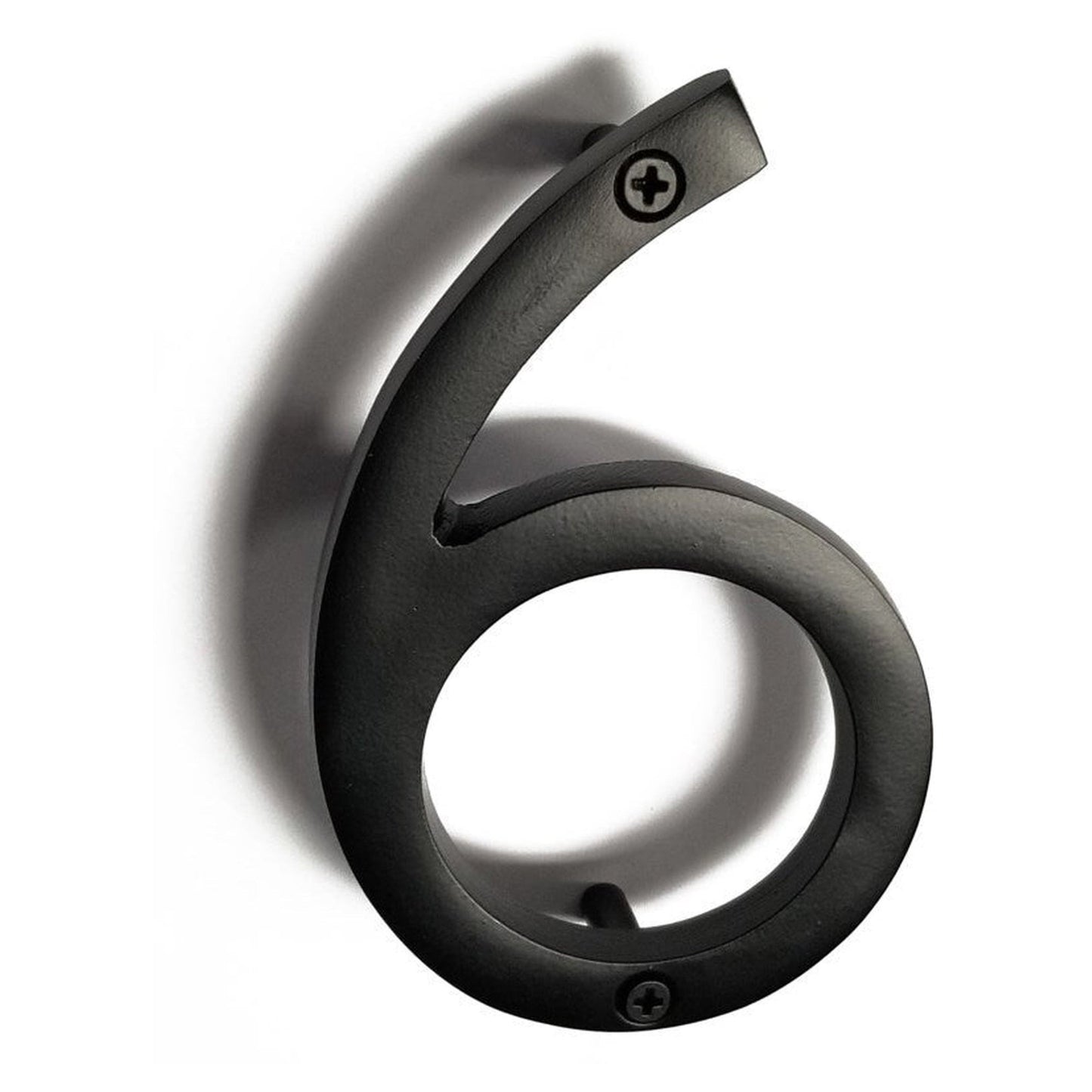 Black Aluminum Number 6, 8 inch