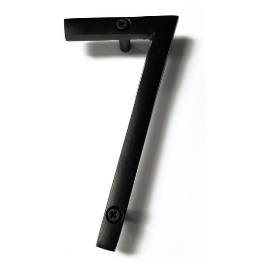 Black Aluminum Number 7, 8 inch