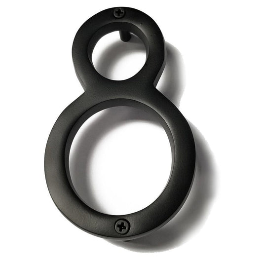 Black Aluminum Number 8, 8 inch